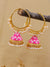 Gold Plated Handcrafted Enamel Royal Pink Meenakari Hoop Earrings RAE1340