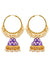 Gold Plated Handcrafted Enamel Purple  Meenakari Hoop Earrings RAE1342