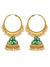 Gold Plated Handcrafted Enamel Royal Green Meenakari Hoop Earrings RAE1344