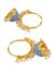 Gold-Plated Blue Hoops Earrings With-White Pearls RAE1347