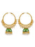 Gold-Plated Green Meenakari Pearls Earrings RAE1354