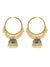 Gold-Plated Meenakrari Blue Hoop Earring With White Pearls RAE1358