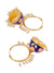 Gold- Plated Handcrafted Enamel Blue Color Meenakari Hoop Earrings With Pearls  RAE1370