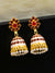 Gold-plated Meenakari Jhumka Maroon Earrings RAE1391