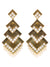 Gold-Plated  Triangle Geometric Enamel Long Earrings RAE1453