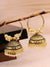 Traditional Oxidised Gold Black Hoop Jhumka Earring RAE1458