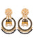 Gold-Plated Kundan Dangler Black Color ChandBali Jhumka Earrings RAE1462