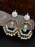 Gold-plated meenakari Lamp style Blue Hoop Earrings RAE1469