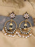Gold-plated meenakari Lamp style Black Hoop Earrings RAE1472