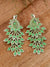 Oxidized German Silver Traditional Light Green Peacock Dangler Design Earrings RAE1488