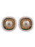Gold-plated Square Shape Pearl Stud Earrings for Everyday Wear