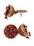 Gold-plated Maroon Kundan Design Jhumki Earrings RAE1601