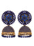 Gold-plated Blue Kundan Design Jhumki Earrings RAE1603