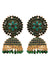 Gold-plated Green Kundan Design Jhumki Earrings RAE1604