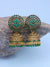 Gold-plated Dark- Green Kundan Design Jhumki Earrings RAE1610
