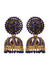 Ethnic Gold-Plated Royal Blue Pearl & Stone Studded Jhumki Earrings RAE1617