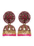 Gold-plated Dark- Pink Kundan Design Jhumki Earrings RAE1620