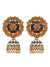 Traditional Golden Blue Meenakari Floral Kundan Jhumki Earrings RAE1634