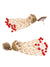 Punjabi Traditional  Gold Finished Red & White Kundan Pearl  Jhumki Style Earrings RAE1640