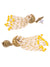 Punjabi Traditional  Gold Finished Yellow Kundan Pearl  Jhumki Style Earrings RAE1641