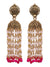 Punjabi Traditional  Gold Finished Pink Kundan Pearl  Jhumki Style Earrings RAE1642
