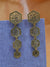Square Shape  Kaan Style Golden Filigree Dangler Earrings RAE1654