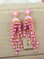 Gold-Beaded Pink Jhumkas - Unique Style for Women & Girls