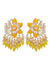 Yellow Minakari Lotus Floral Earrings for Women