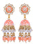 Crunchy Fashion Gold-Plated Enamel Meenakari  Peach Pearl Jhumka Jhumki Earrings RAE1758