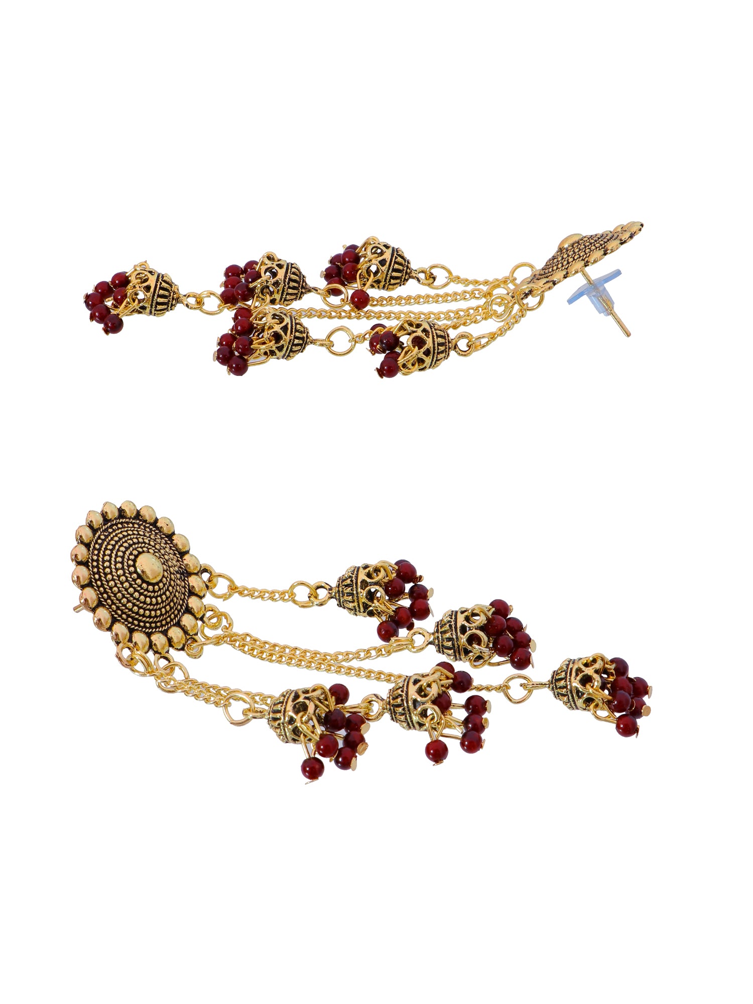 Gold-Plated Ethnic Pearl Dangling Jhumki Earrings For Woman & Girls