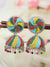 Gold-Plated Multicolored Party Wear Jhumka Earrings