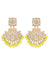 Crunchy Fashion Ethnic Gold Plated  Kundan Peach Pearl Dangler Earrings RAE2108