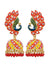 Dancing Peacock Jhumka- Stone Studded Meenakari Peacock Jhumki Earrings for Women