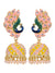 Dancing Peacock Jhumka- Stone Studded Meenakari Peacock Jhumki Earrings for Women