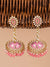 Gold-Plated Blushing Pink Meenakari Jhumki Earrings for Women & Girls