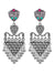 Crunchy Fashion Oxidzed Silver Multicolor Dangler Earrings RAE2207