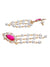 Crunchy Fashion Gold Tone Pink Kundan Beads Tassel Drop Earrings