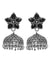 Meher Indian Oxidized Silver Jhumki Earrings