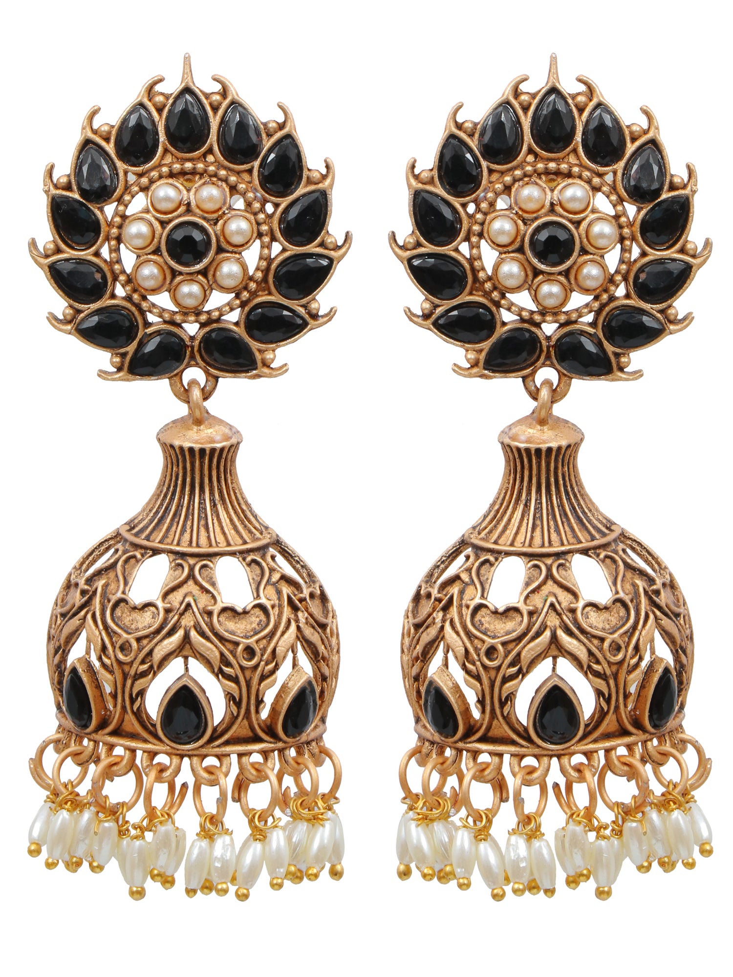Oxidised Gold Ethnic Jhumka Earrings For Fashionista Women and Girls