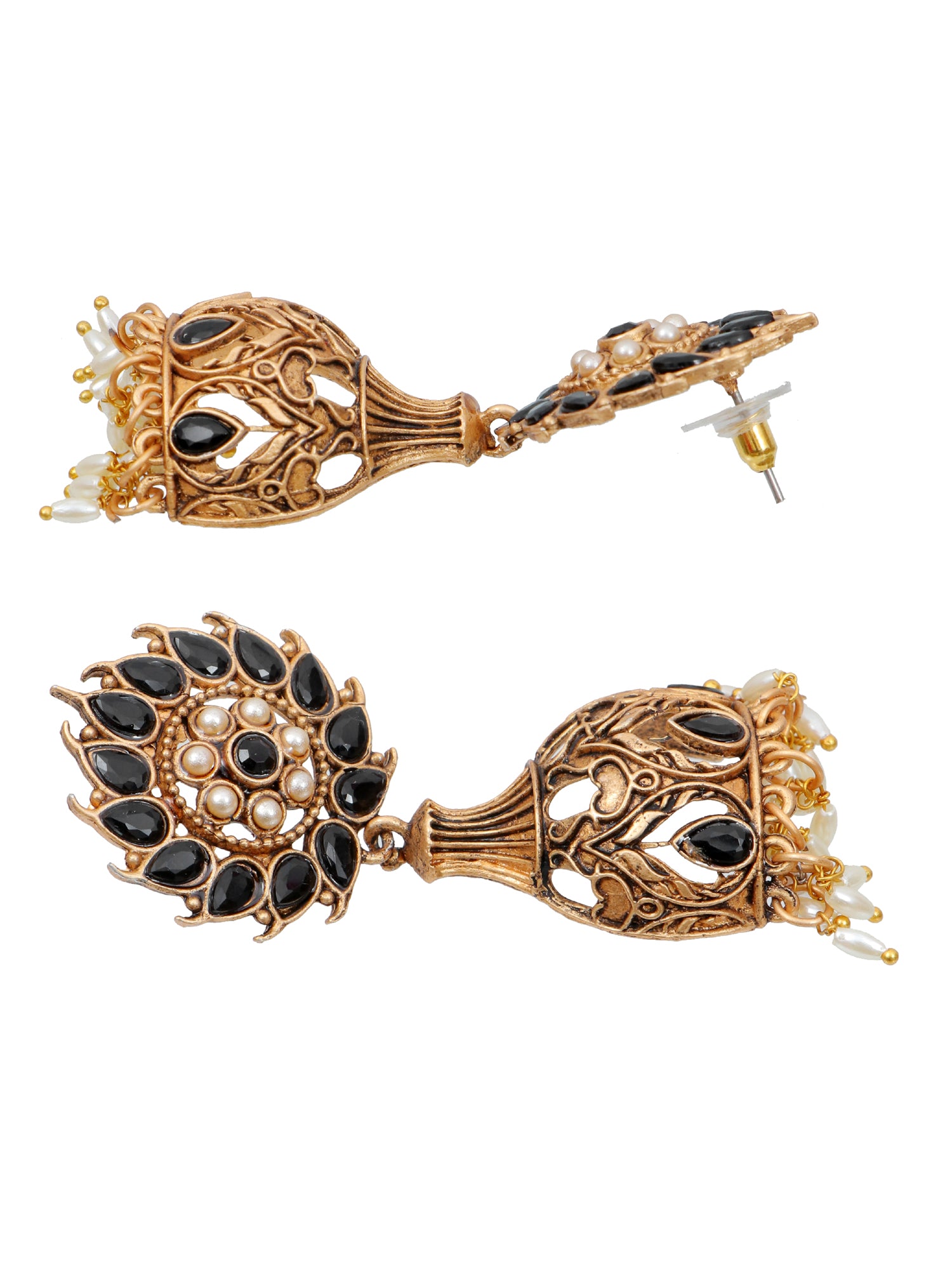 Oxidised Gold Ethnic Jhumka Earrings For Fashionista Women and Girls