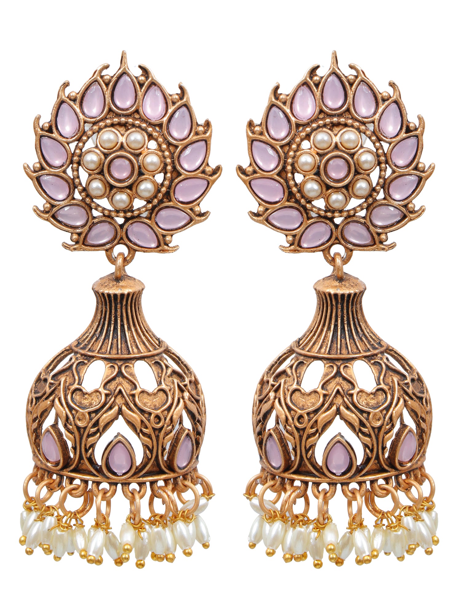 Oxidised Gold Ethnic Jhumka Earrings For Fashionista Women and Girls