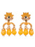 Crunchy Fashion Gold-Tone Lotus Motif Faux Pearls Earrings