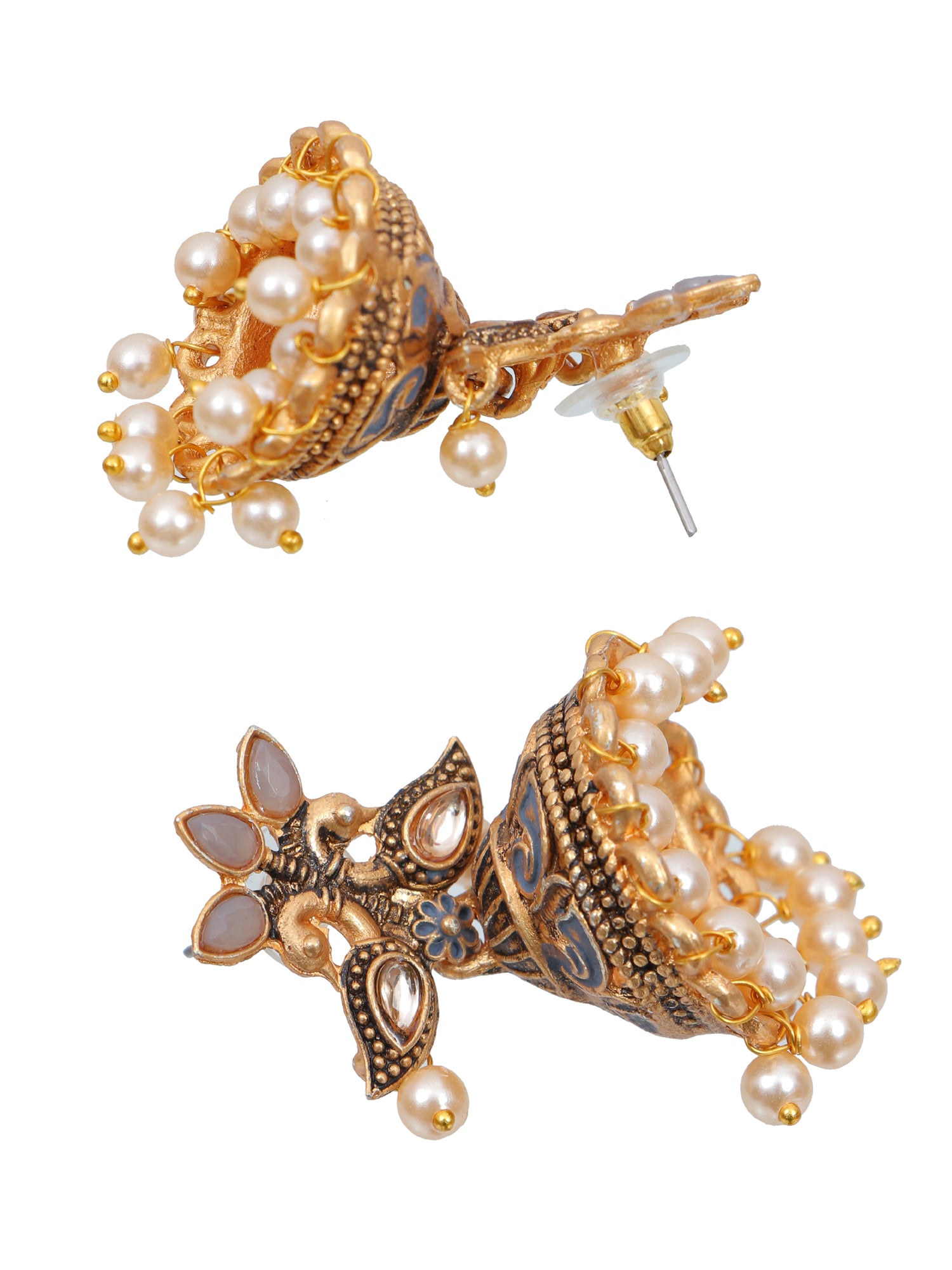 Meenakari Dual Peacock Dangler Earrings for Women & Girls