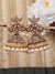 Crunchy Fashion Gold Plated Dual Peacock Pearl & Stone Meenakari Jhumka Earrings