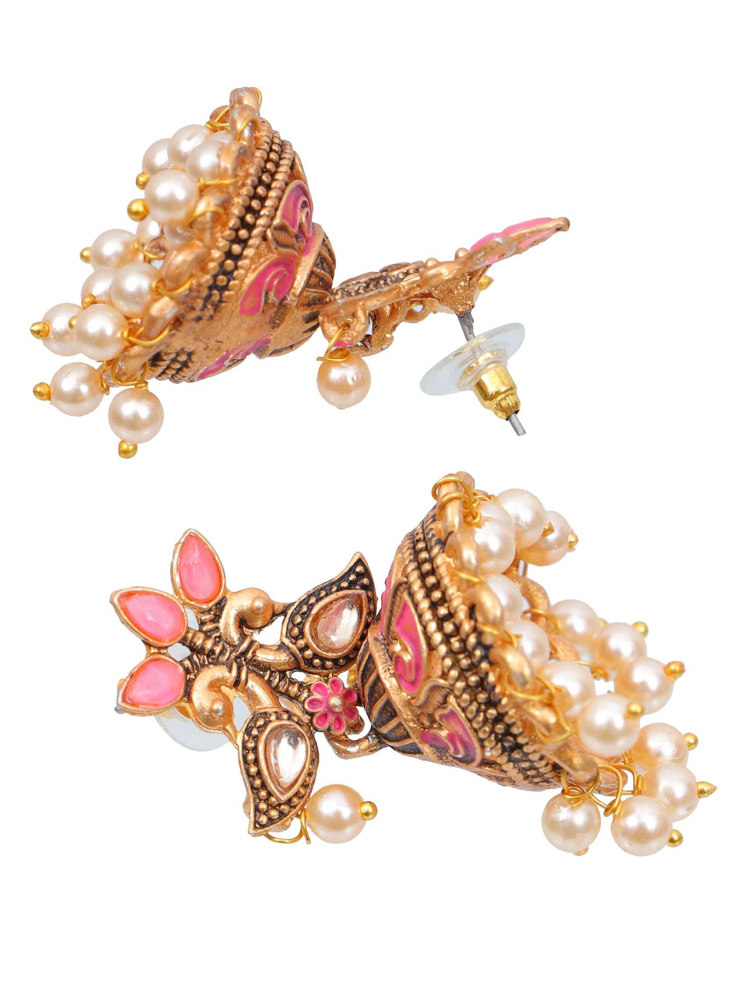 Meenakari Dual Peacock Dangler Earrings for Women & Girls