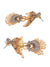 Crunchy Fashion Gold Plated Minakari Peacock Pearl Dangler Earrings