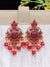 Crunchy Fashion Elegant Natural Stone Studded Antique Gold Pearl Drop Earrings