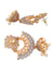Crunchy Fashion Gold-Tone Leaf Style Minakari Jhumka Earrings