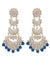 Blue Pearls Long Danglers for Women - Alloy Gold Earrings
