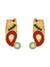 Gold Plated Red Kundan Choker Necklace & Stud Earrings Set